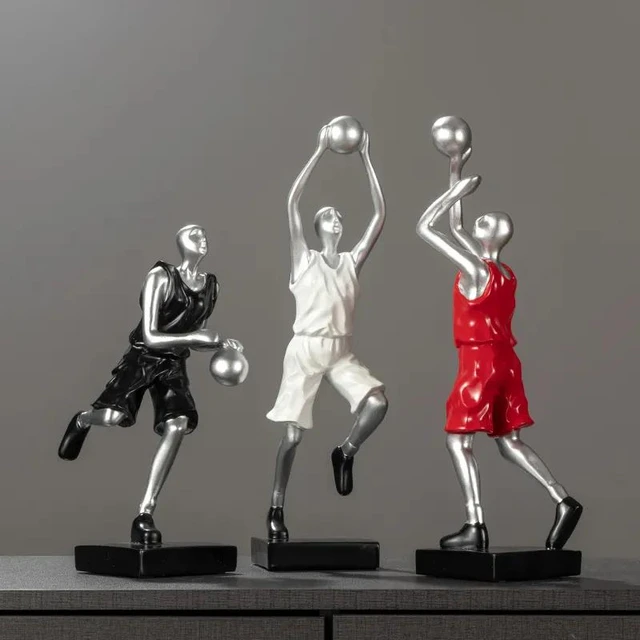Jogador de basquete estátua decoração resina artesanato simulação  personagem escultura casa sala estar arte decorativa pequena decoração -  AliExpress