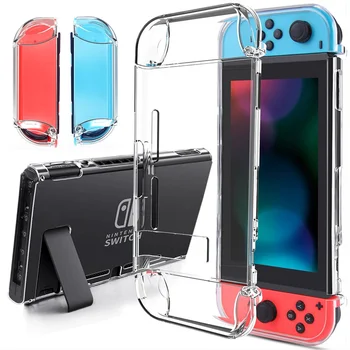 

4 in 1 Dockable Case Compatible with Switch Protect Case for Switch Accessories Cover Case for Switch Joy-Con Clear Case Gamepad