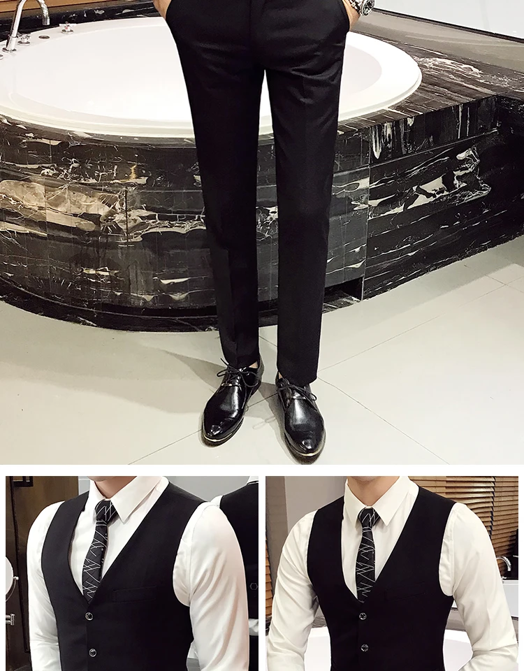 H009816fa70964fe2bd3d6e6f0e108edf4 Jacket Vest Pants Mens Casual Business Formal Thin Solid Color Suit 3Pcs and 2Pcs High-end Groom Wedding Dress Blazer Trousers