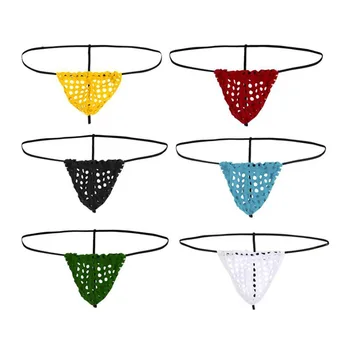 

Mens Underwear Jockstrap Big Mesh Breathable Hollow Man Underwear String Homme Sexy Low-waist Thong Men G String Tangas 3pcs/lot
