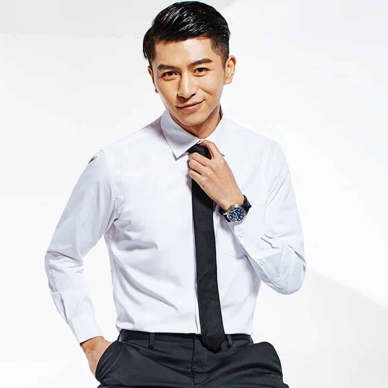 

DYROREFL 1PCS High Quality Men's Shirt Long Sleeve Twill Three-dimensional Formal Business Shirt Brand Men's Formal Shirt H8868