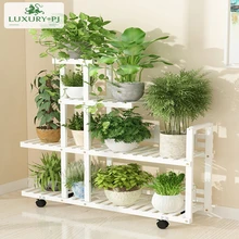 Встроенные стойки для пояса круглого посадочного типа балкон гостиная простой и легкий Многоэтажный может перемещаться мясистый Твердый Деревянный Цветочный стеллаж