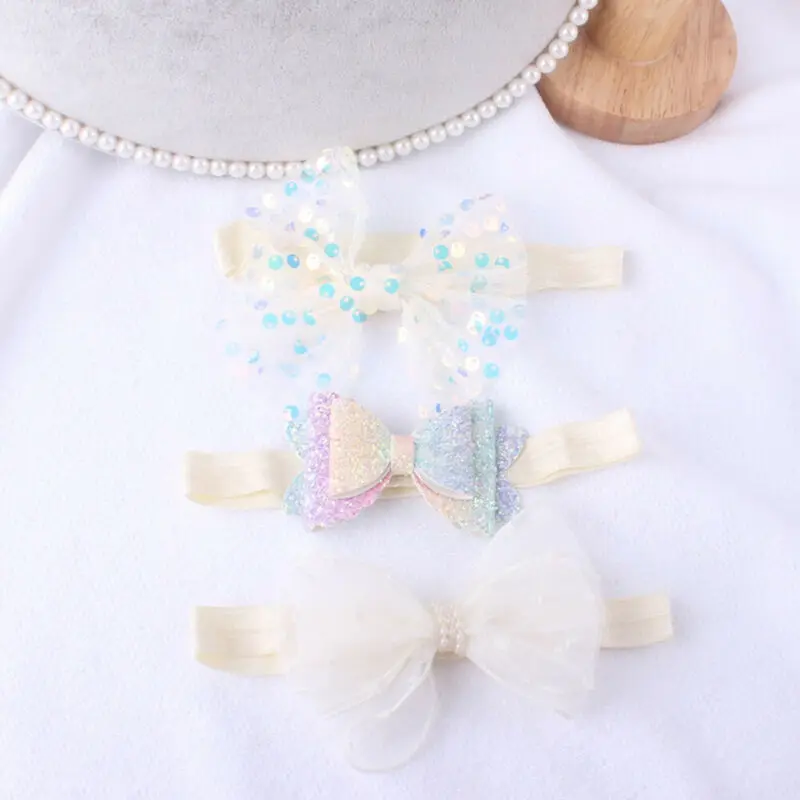 Красивый комплект из 3 предметов для маленьких девочек; повязка на голову принцессы с цветочным принтом и бантом; аксессуары для волос