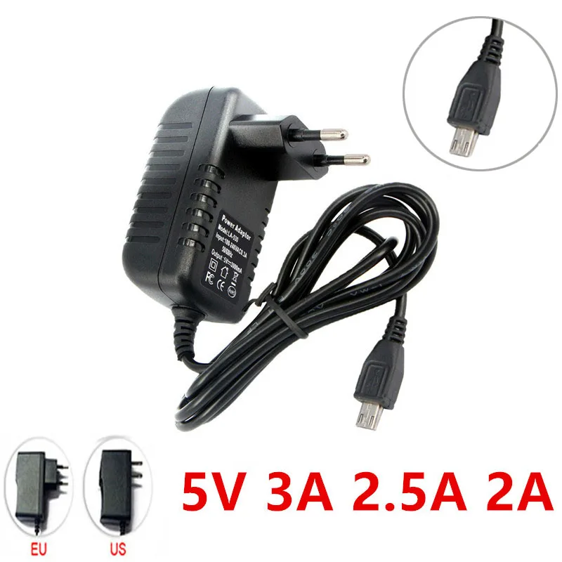 Адаптер питания DC 5 V 3A 2.5A 2A Micro USB 5 V Вольт AC DC адаптер питания зарядное устройство 220V до 12V для Raspberry Pi Zero Tablet Pc