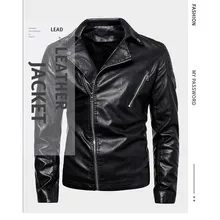 Мужская винтажная крутая кожаная куртка с длинным рукавом, зимнее Клубное пальто, мотоциклетная верхняя одежда, искусственная кожа, стоячий воротник, карманы на молнии