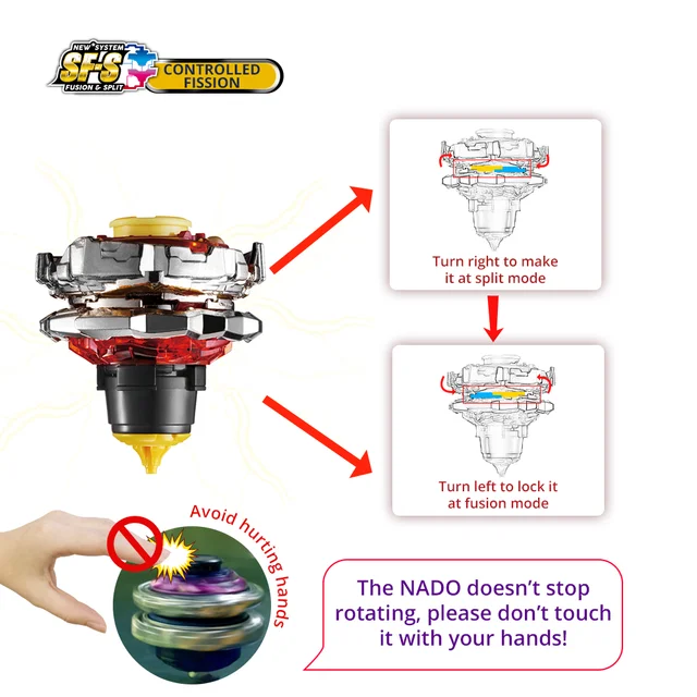 Gyro Infinity Nado 3 Stunt Set Toy Combination Transforming Split Arena Launcher Spinning Top Battle Set Kids Toys Beyblade Toy 4