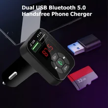 Fm-передатчик Aux модулятор Bluetooth Handsfree автомобильный комплект автомобильный аудио mp3-плеер адаптер 4.1A Быстрая зарядка двойной USB Автомобильное зарядное устройство