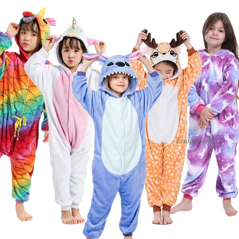 Christmas Kigurumi Unisex Unicorn Stitch Pajamas Cosplay Costumes Sleepwear 