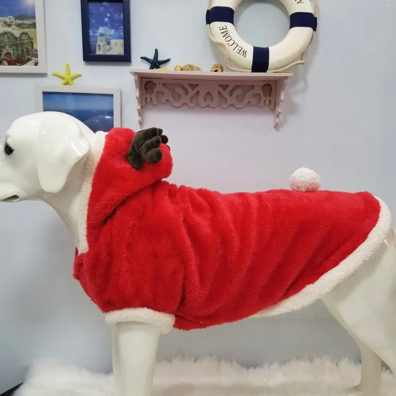 Рождественская Одежда для собак зимняя куртка для больших собак вельш корги самоед Золотая одежда для ретривера Рождественский наряд для домашних животных Теплый костюм для собак
