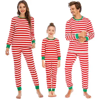

Christmas Striped Long-sleeved Trousers Amazon Cross-border European and American Parent-child Bottoming Casual Home Service Hot