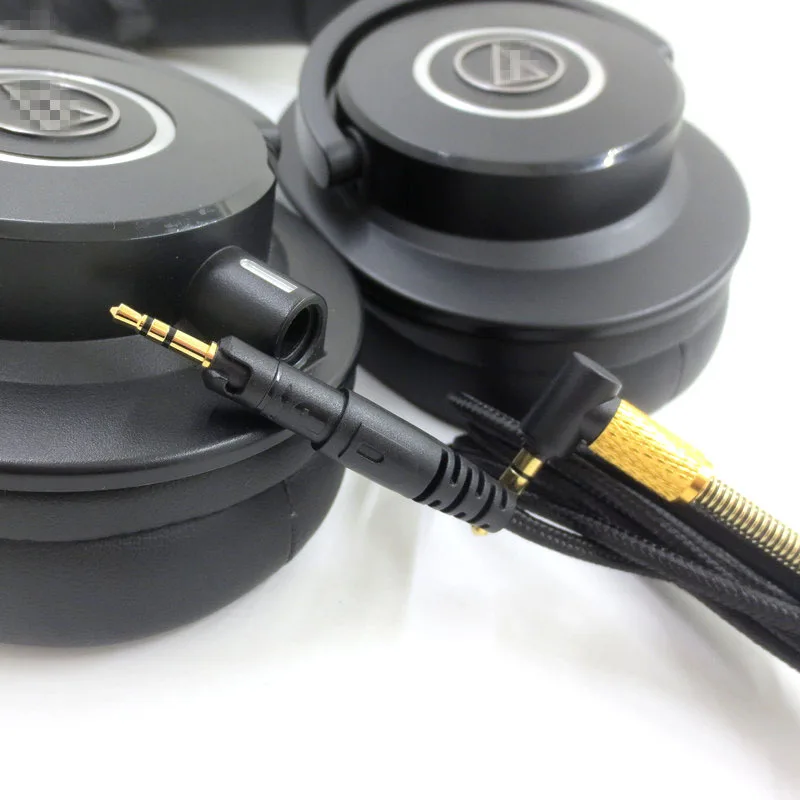 Cable de Audio de Repuesto para Auriculares ATH-M40x ATH-M50x M40 M70x Gray with Mic OKCSC ATH-M50x