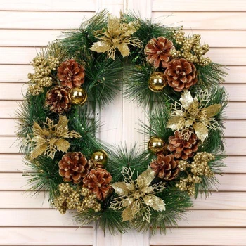 

New Year's wreath d-30 cm "Golden shine" 5036609
