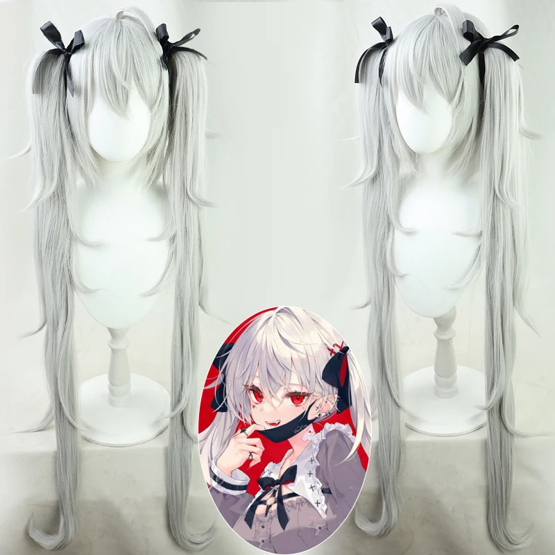 

Парик для косплея Саньи из 2 видов аниме VTuber Hololive Kuzuha с сексуальным отворотом, термостойкий парик из синтетических волос + шапочка для парика на Хэллоуин