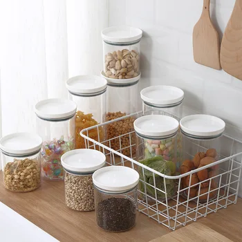 

Kitchen Sealed Cans of Grain Storage Tank Household Plastic Transparent Dry Goods with Lid Food Cans Grains Storage Box