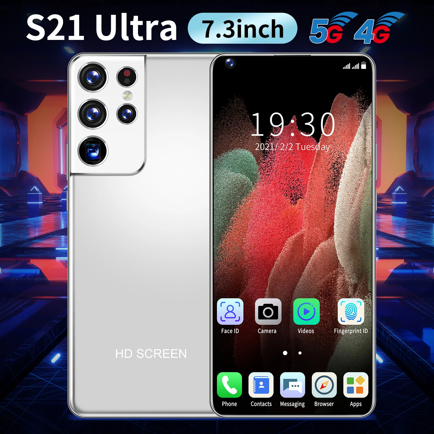 S21 Utra 7.3 Inch Full Screen Smartphone Global Version 12G 512GB Android 10 GPS Cellphone Unlocked Dual SIM Mobile Phone