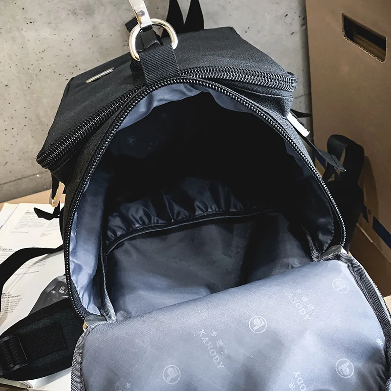 New Chao Brand Shoulder Bag Men's Large Canvas Travel Bag High School Student Bag Waterproof Multifunctional Backpack Bagpack