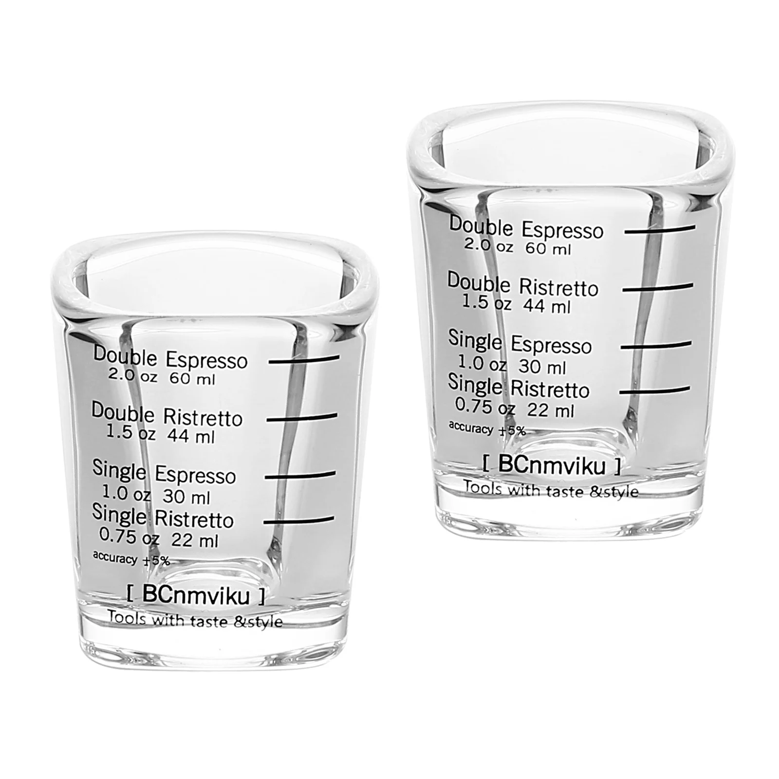 BCnmviku 1 Pack Espresso Shot Glasses Measuring Cup Liquid Heavy Glass for  Baristas 2oz for Single Shot of Ristrettos 