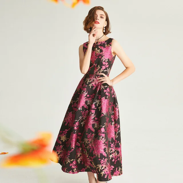2021 Summer Jacquard Dress Brocade 