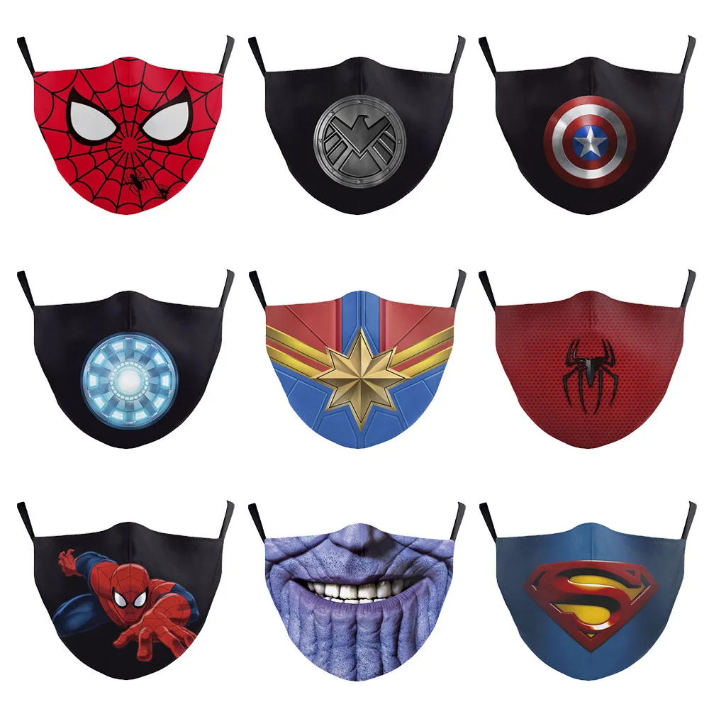 Disney Marvel Captain America Spider-Man Can Built-in Pm2.5 Filter Kids Washable Dust Mouth | Дом и сад