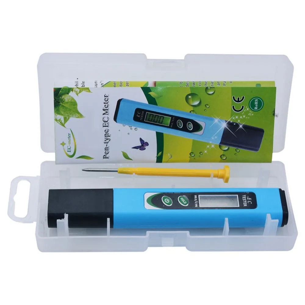 Portable EC Meter Tester Pen Digital Hydroponics Water Quality Purity Monitor Filter Measuring with ATC Conductivity