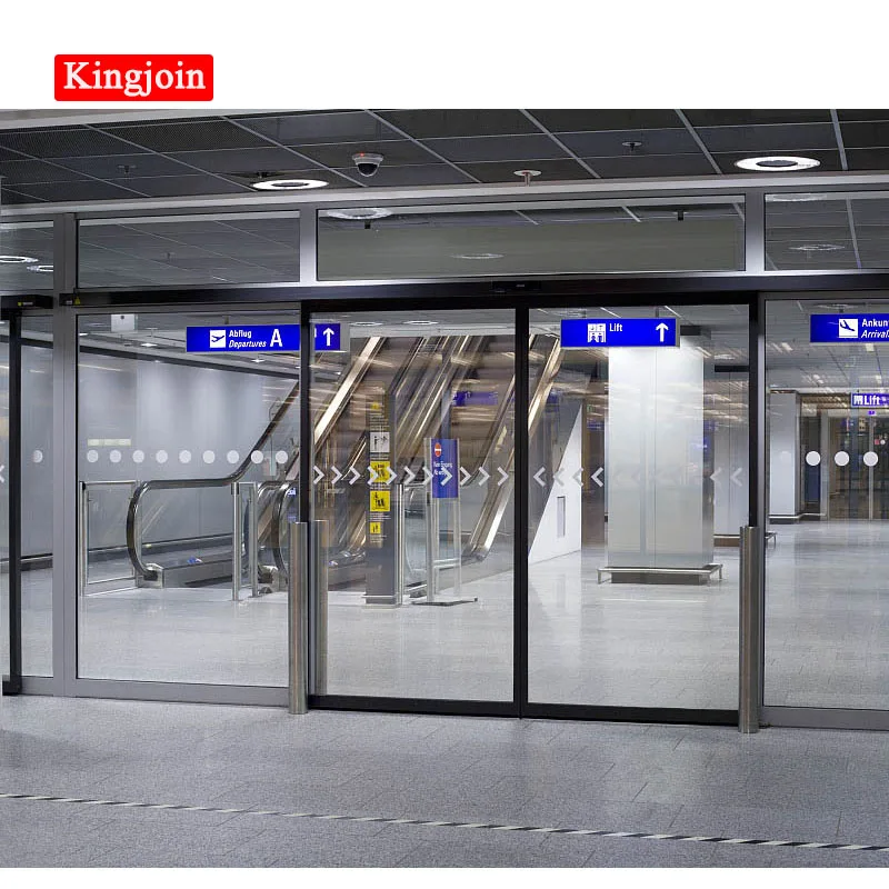 KINGJOIN двойная дверь для стеклянной двери раздвижные используемая в торговом