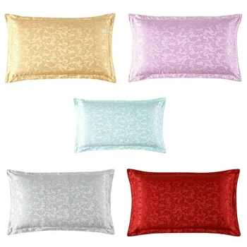 

Delicate Jacquard Weave 16 Momme Mulberry Silk Charmeuse Pillowcase with Satin Silk Underside-Envelope Type with Border, 2-Pack