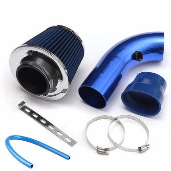 

76mm Racing Reusable Cold Air Intake Filter Kit DIY Easy Install Washable Induction Pipe Universal Car Power Flow Accessories