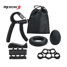 REXCHI 5 шт./компл. тренажерный зал Фитнес Регулируемая рукоятка комплект палец предплечья восстановления мышц тяжелый кистевой эспандер тренажер для мышц тренер