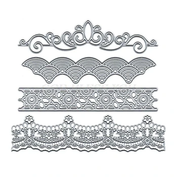 

4Pcs/Set DIY Cutting Dies Lace Embossing Stencil Template for Scrapbooking Embossing Paper Card Decor Drop Shipping