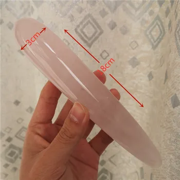 

18cm Natural rose quartz crystal wand Personality pink quartz massage stick Gemstone beauty bar Yoni Healing for women gift