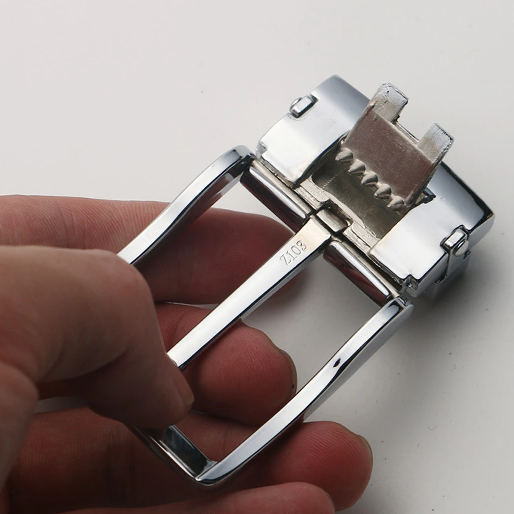 2 Pieces Gold/Silver Alloy Reversible Clamp Belt Buckle, Rectangular Single Prong Leather Belt Buckle Replacement 