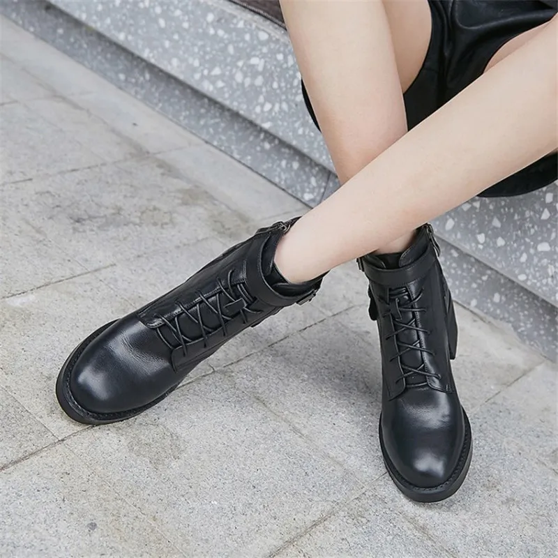 Prova Perfetto/ботильоны из натуральной кожи; женская обувь на платформе и высоком каблуке с пряжкой; женские полусапожки на толстом каблуке; Прямая