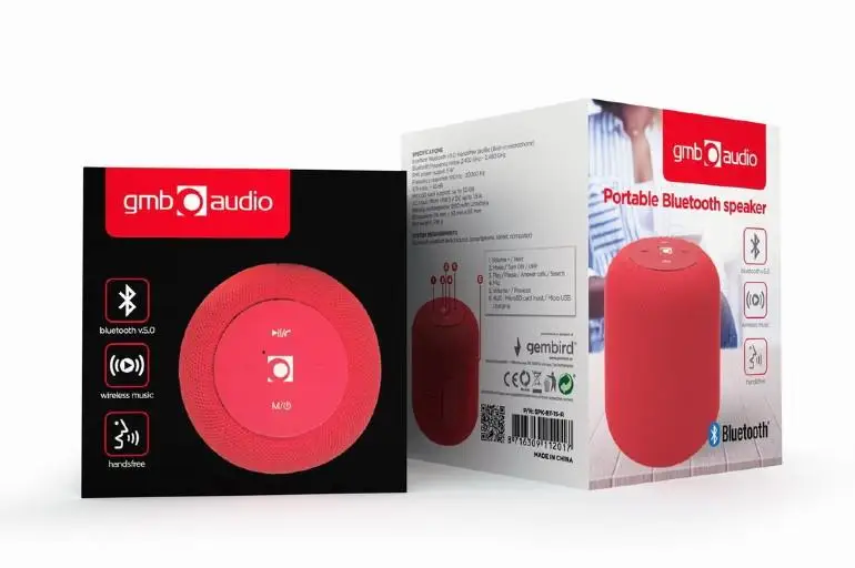 Portable Speaker|GEMBIRD|Portable/Wireless|1xMicroSD Card Slot|Bluetooth|Red|SPK-BT-15-R |