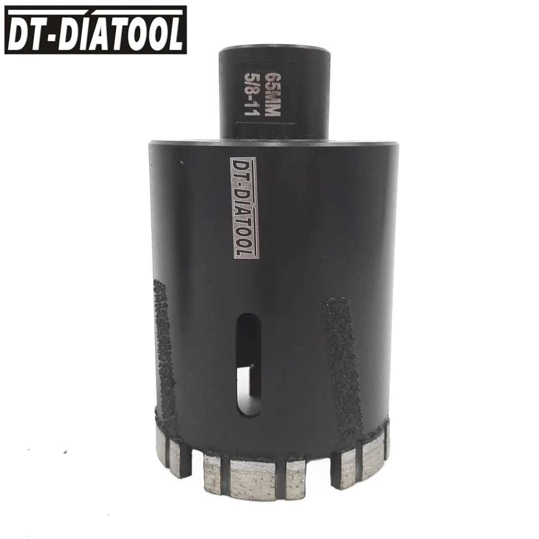 DT-DIATOOL 1pc 5/8-11 Thread Dia 65mm Laser Welded Diamond Dry Drilling Core Bits With Side Protection Drill Bits For Drilling dt diatool 1pc dia 20mm m14 crown laser welded diamond drilling core bits with side protection for granite marble stone hole saw