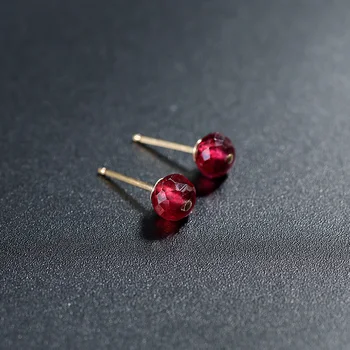 

DMCBS022 14k Gold Faceted Ruby Earrings Simple Simple Earrings for Girlfriend Gifts