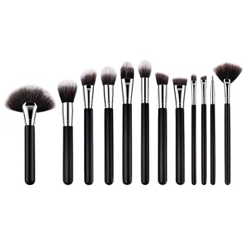 

12 PCS Blending Wooden Handle High End Make Up Foundation Cosmetic Eyebrow Eyeshadow Brush Makeup Brush Sets Tools
