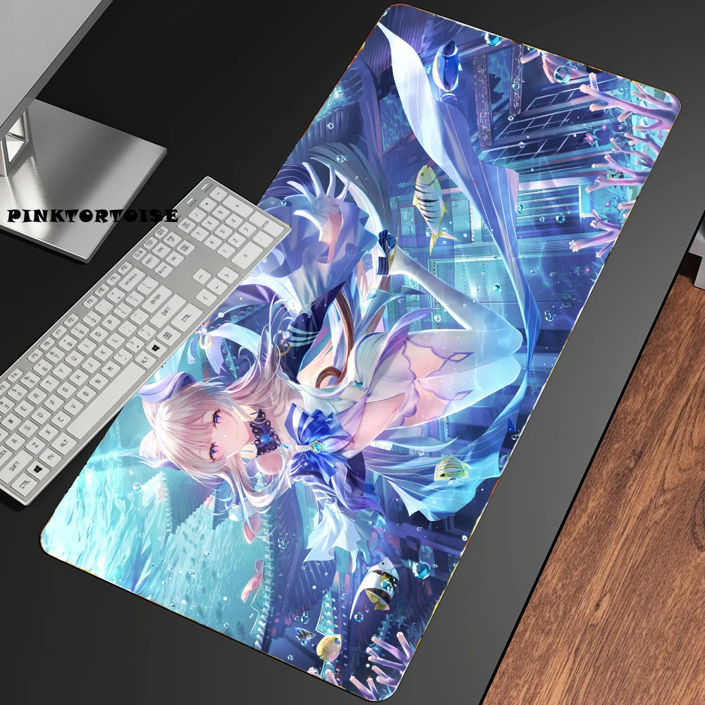

PINKTORTOISE Anime Sangonomiya kokomi Mousepad HD Printing Computer Locking Lock Edge Mouse Pad Keyboard PC Desk Pad Csgo Pad