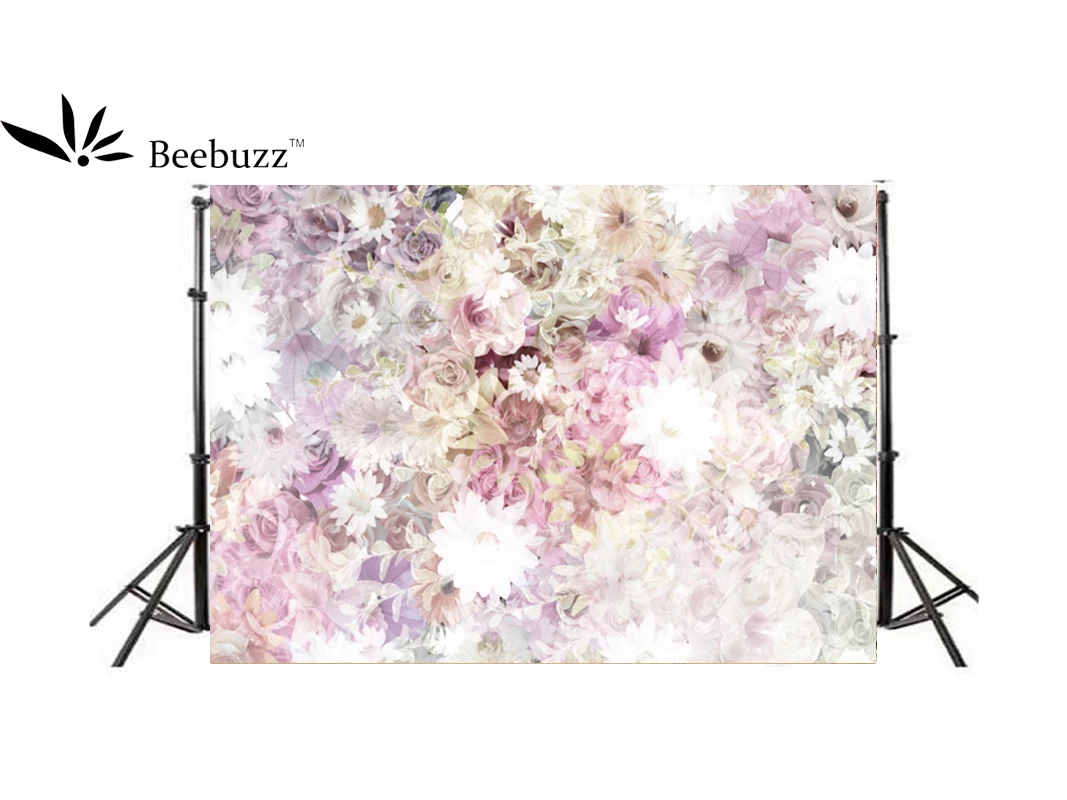 

Beebuzz Photo Background Pink, White Fower Style Backdrop