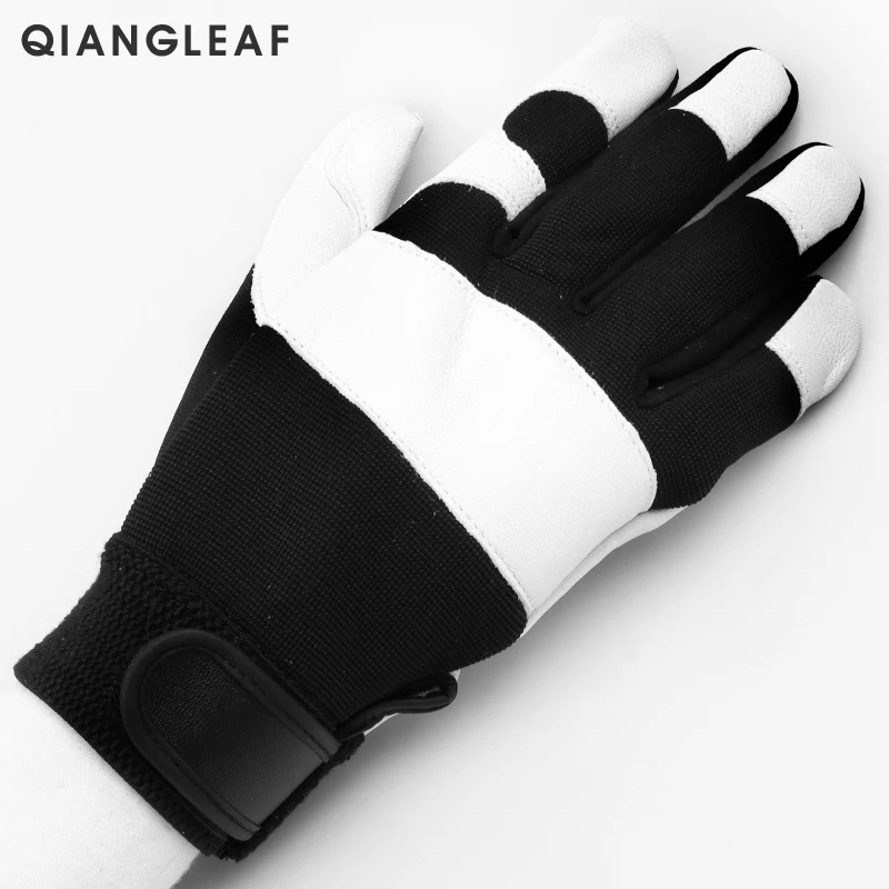 QIANGLEAF брендовые зимние Противоударные Защитные рабочие перчатки из овчины Утепленные зимние кожаные мужские противоударные перчатки 5600