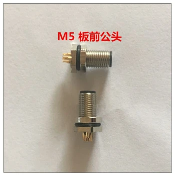 

M5 Sensor Connector panel front mount Waterproof Flange Socket threaded coupling Male&Female 3 4Pin