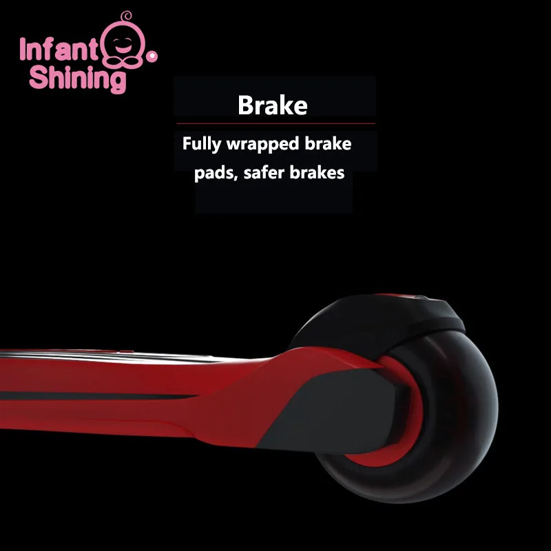  Infant Shining Children Scooter PU Flashing 3 Wheel Kids Scooter Adjustable Height Outdoor Skateboa