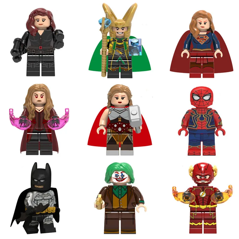

Loki Marvel Avengers Endgame Infinity War Super Hero Spider Iron man Doctor Strange Model Building Blocks Toy Figures kids gift