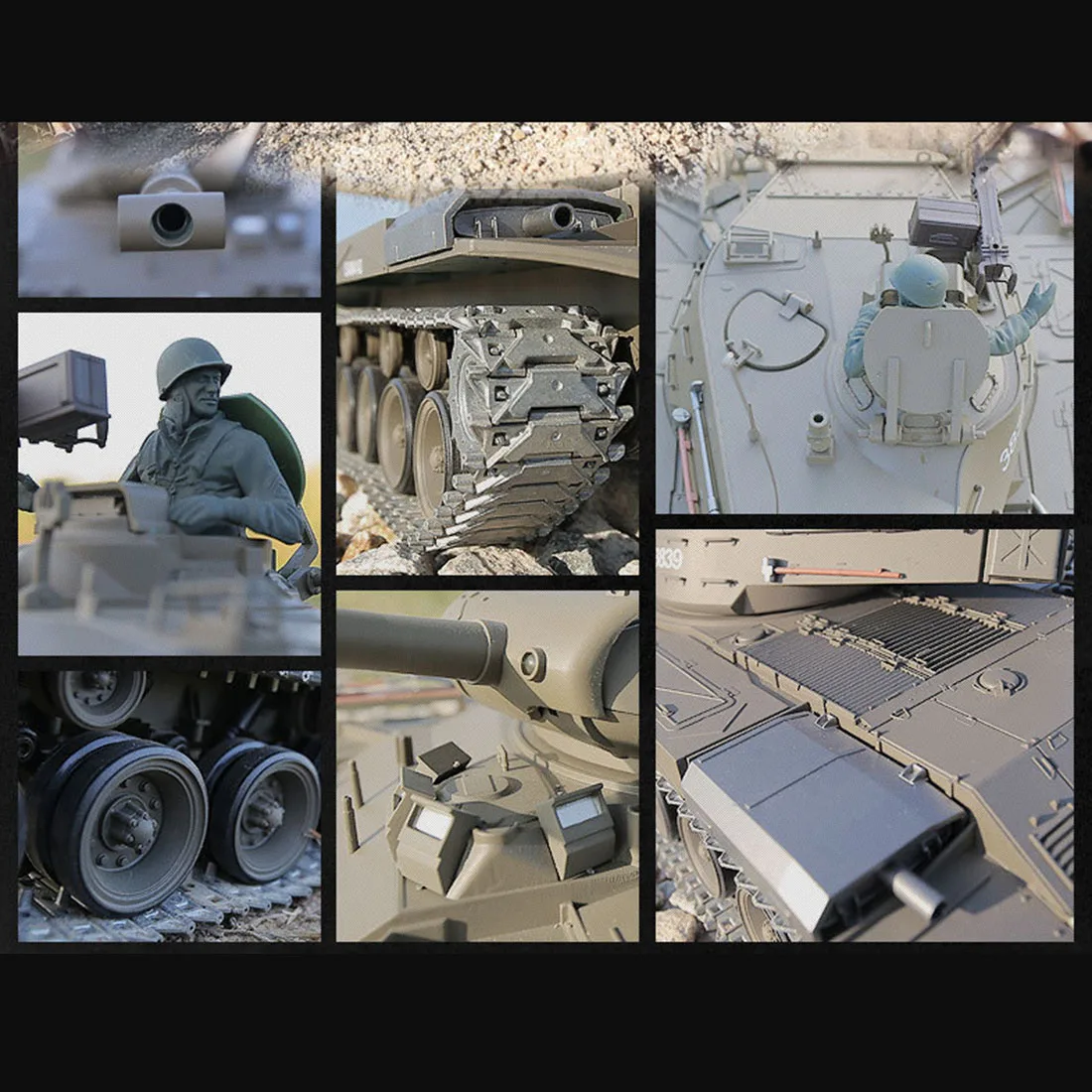 1:16 Американский Уолкер бульдог A41A3 светильник Танк 2,4 г модель дистанционного управления Военный танк со звуковым эффектом дыма