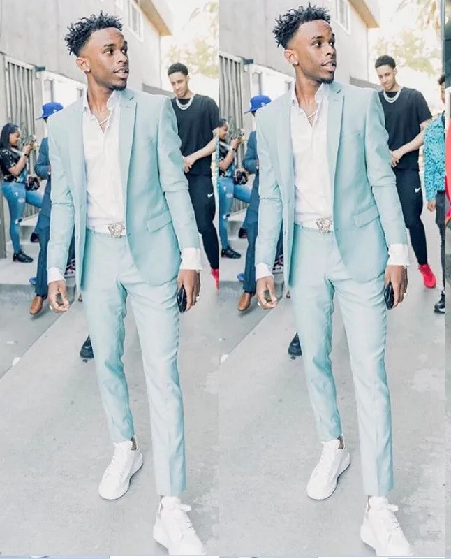 Mint Wedding Tuxedos Suits Slim Fit Bridegroom Groomsmen Suit Formal Young Man Party Birthday Homecoming Graduation Attire