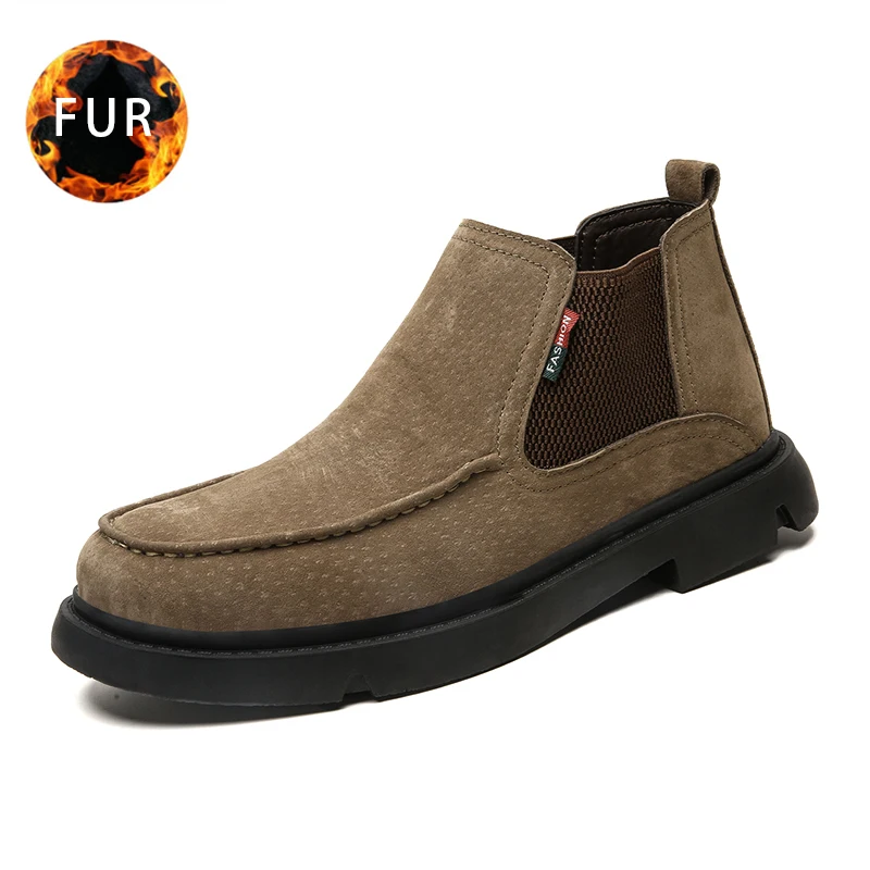 

2019 Fashion Winter Snow Boots Warm Men Boots With Plush Casual Work Safety Shoes Comfortable Ankle boots 2019 Large Size 48
