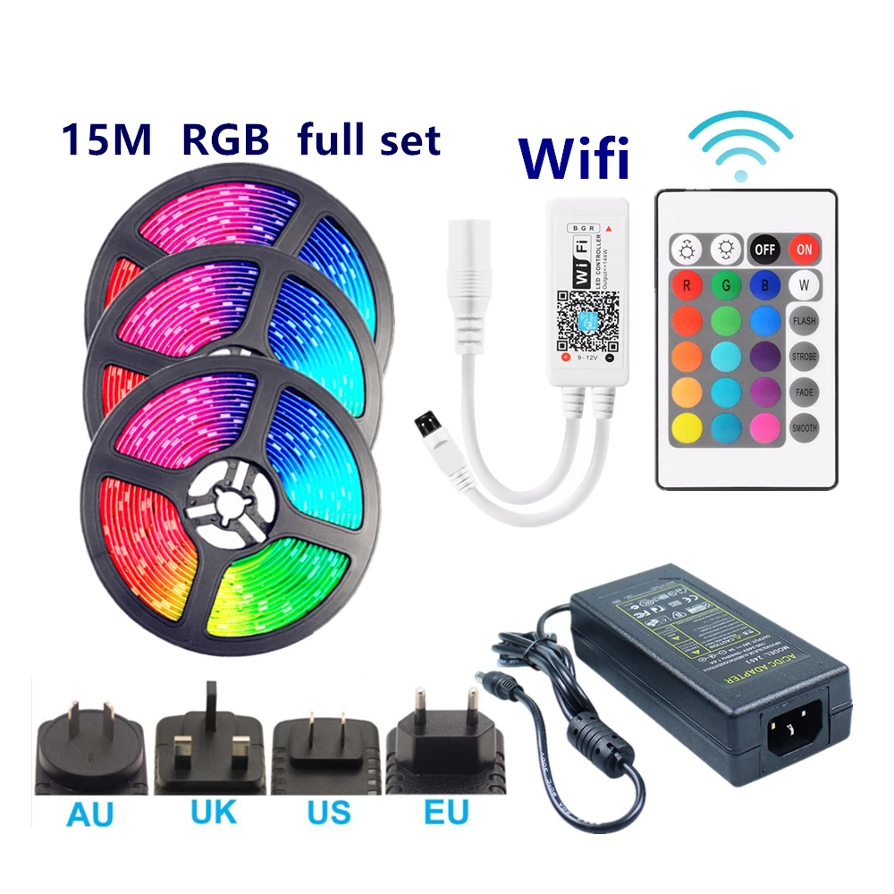 Гибкая светодиодная лента 5 м 10 15 20 12 в 60 светодисветодиодный Дов s/M SMD 2835 RGB