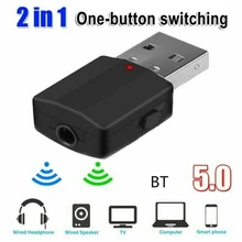 

USB BT 5.0 Audio Adapter Transmitter Receiver for TV/PC Car AUX Speaker.