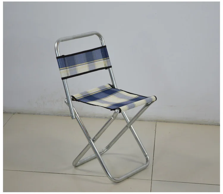 Portable Metal Folding Stool Mesh Backrest Small Chair Fishing Stool Folding Stool Outdoor Children Folding Chair