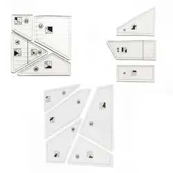3/4/5Pcs DIY Quilting Cutting Template Sewing Machine Ruler Multifunctional Free Motion Sewing Templates for Home Ruler Set