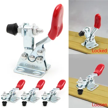 

4Pcs Metal Horizontal Quick Release Hand Tool Toggle Clamp For Fixing Workpiece